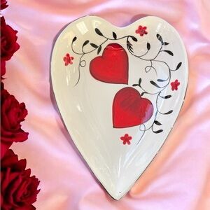 Gates Ware ceramic dish with hearts. Perfect for valentines day,